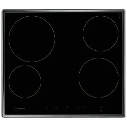 Indesit VRB640X Integrated Ceramic Hob, Black / Stainless Steel